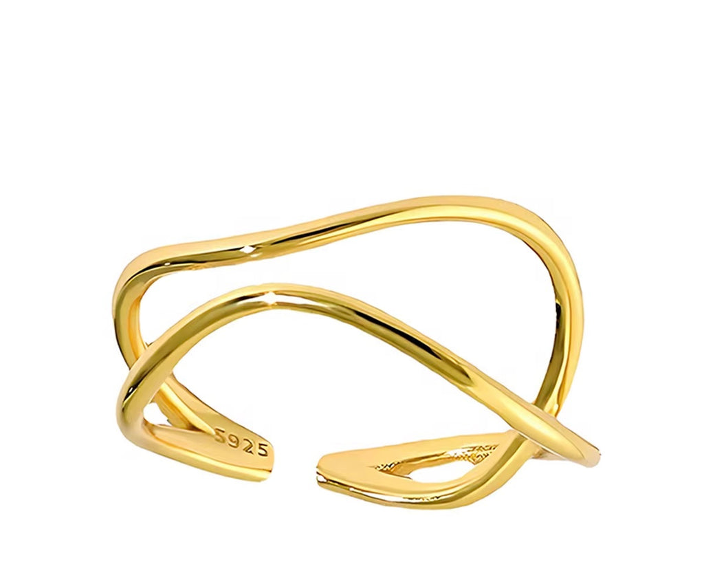 Gold ring on a white background