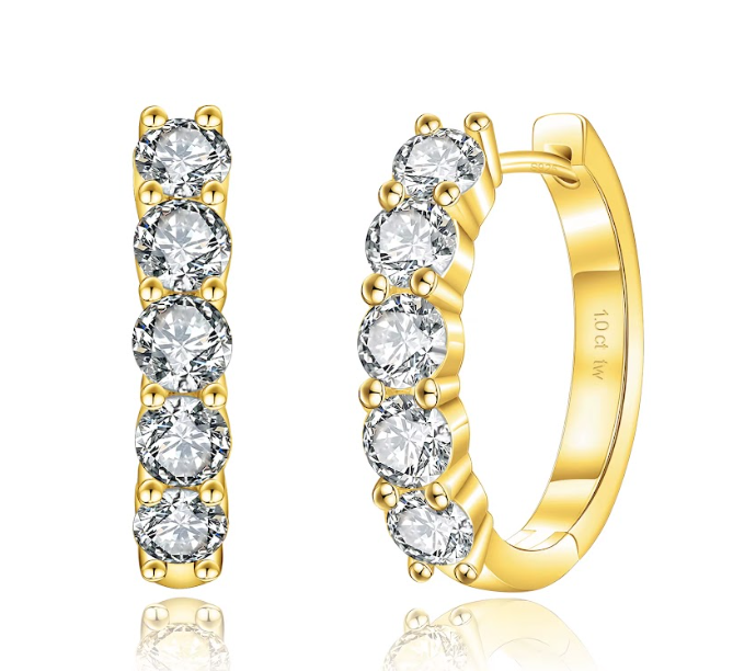 The Arin Moissanite 1.0ct Huggies