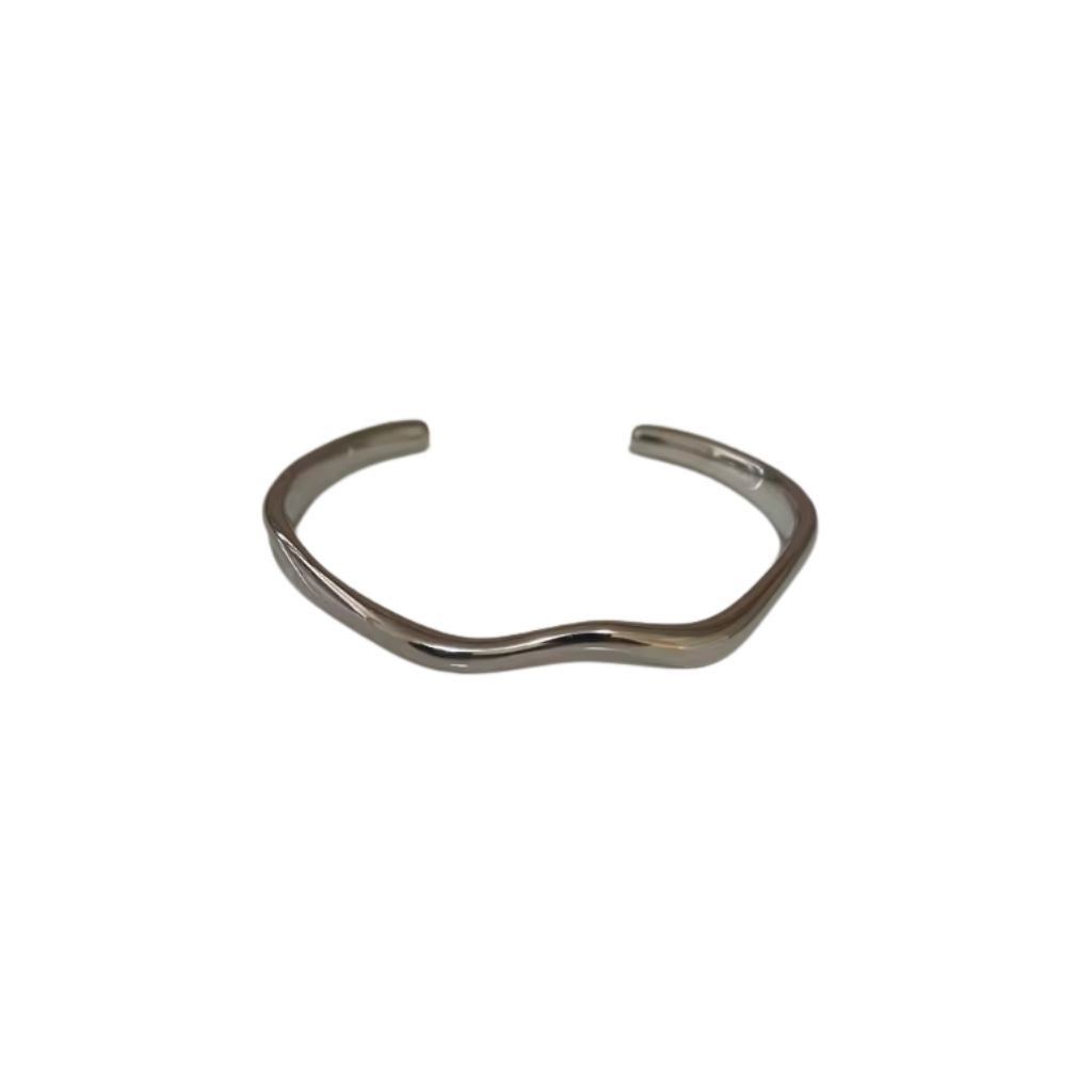 Silver bracelet on a white background