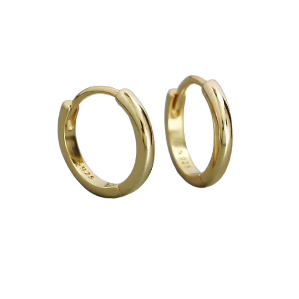 gold 925 sleepers on a plain white background